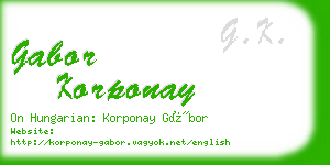 gabor korponay business card